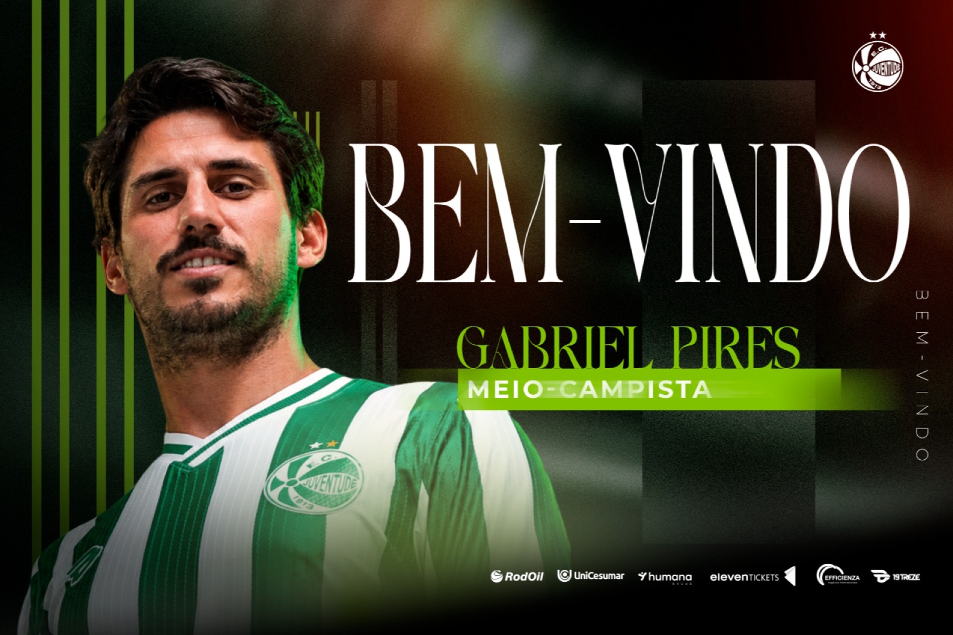 Meio-campista Gabriel Pires é o novo reforço do Juventude